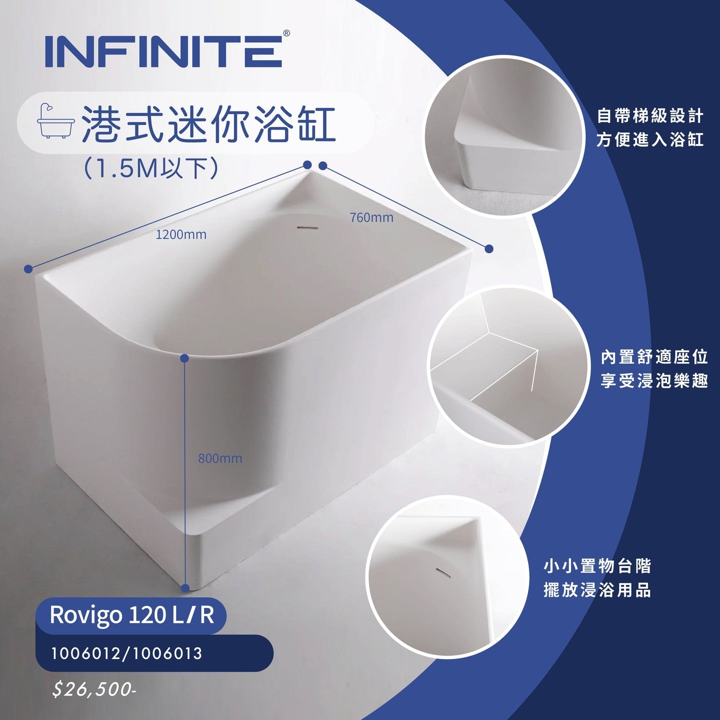 Big Comfort in Small Spaces: Discover the Rovigo 120 Mini-Bathtub