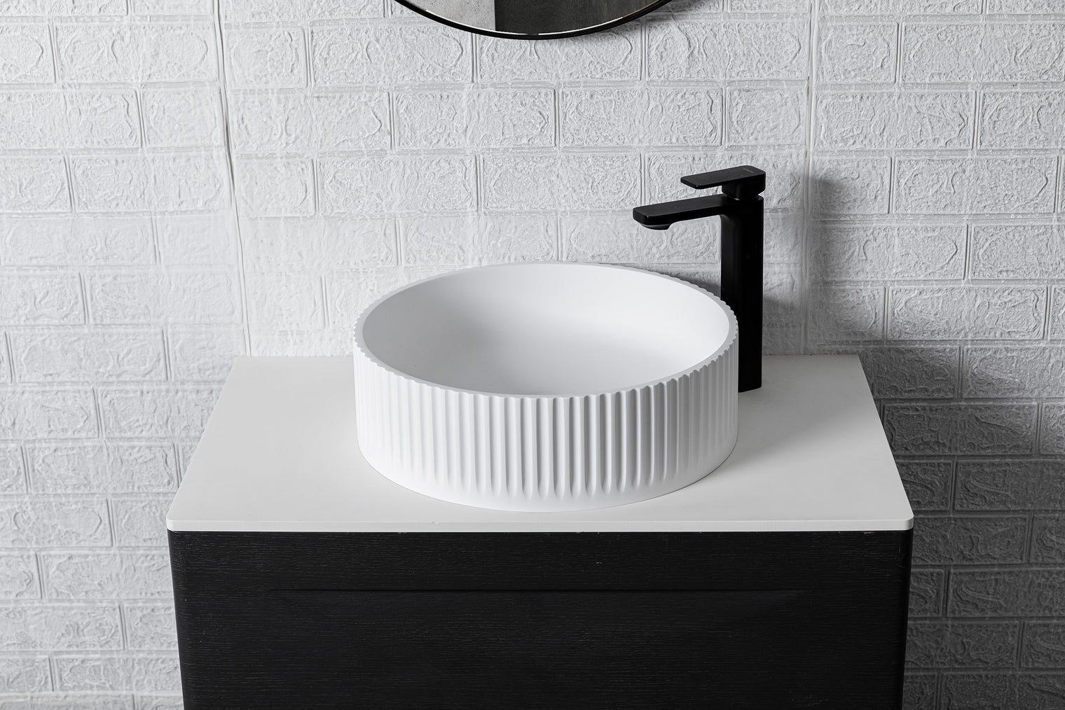 Basin with Stripes (Round) 44-OVERCOUNTER WASHBASINS-INFINITE BATH-訂造洗手盆,浴室翻新, small size bathtubs, custom-made bathtub HK,freestanding bathtub Hong Kong, 獨立式 浴缸 香港, premium bathtub brands HK, Where to buy bathtubs in Hong Kong, best custom bathroom furniture HK, Infinite Bath, Infinite浴缸, Cloakroom,Vanities, Mirrors,Bathroom Furniture, 浴室裝修,浴室 櫃 訂造