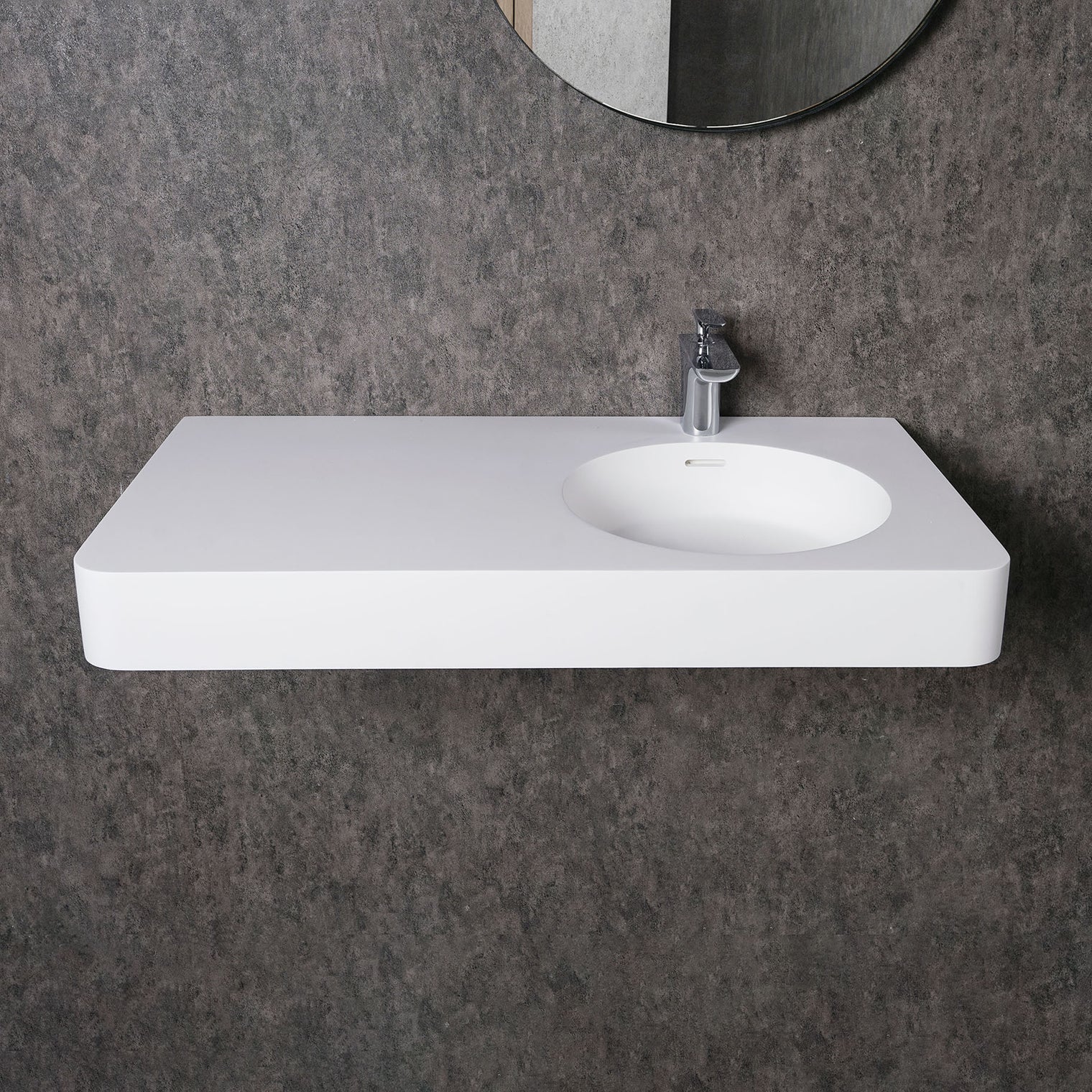 Cirque 90R-WALL MOUNT WASHBASINS-訂造一體無縫洗手盆,Tailor made Washbasins,waterbasin hk, 浴室物料,浴室裝修,訂造洗手盆,浴室翻新,Bathroomware ,Bespoke bathroom,浴室配件,訂造浴室潔具,訂造浴室傢俬,香港 浴室設計 公司,best custom bathroom furniture HK, Infinite Bath