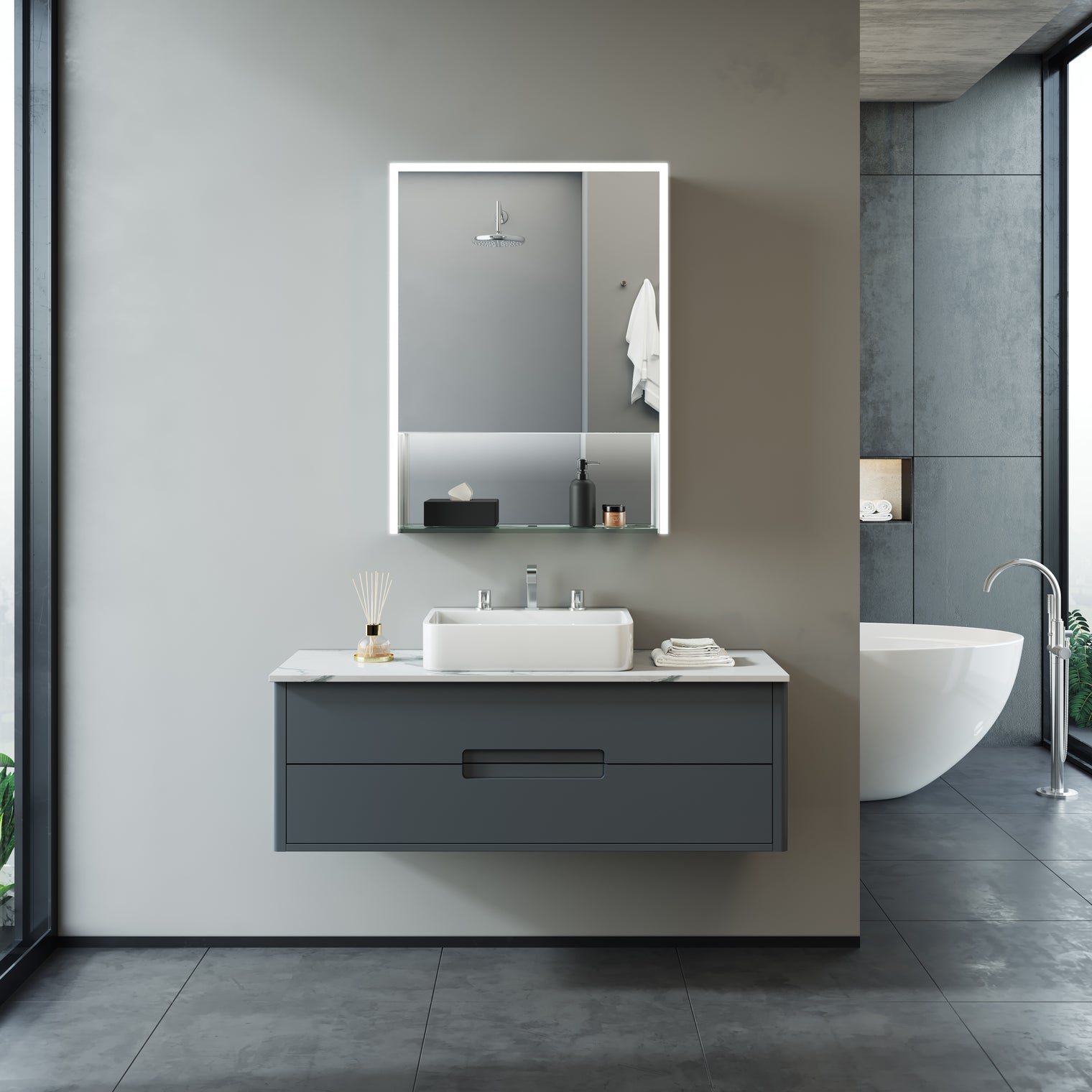 MARBELLA Mirror Cabinet 50-Bathroom Vanities-INFINITE-訂造洗手盆,浴室翻新, small size bathtubs, custom-made bathtub HK,freestanding bathtub Hong Kong, 獨立式 浴缸 香港, premium bathtub brands HK, Where to buy bathtubs in Hong Kong, best custom bathroom furniture HK, Infinite Bath, Infinite浴缸, Cloakroom,Vanities, Mirrors,Bathroom Furniture, 浴室裝修,浴室 櫃 訂造