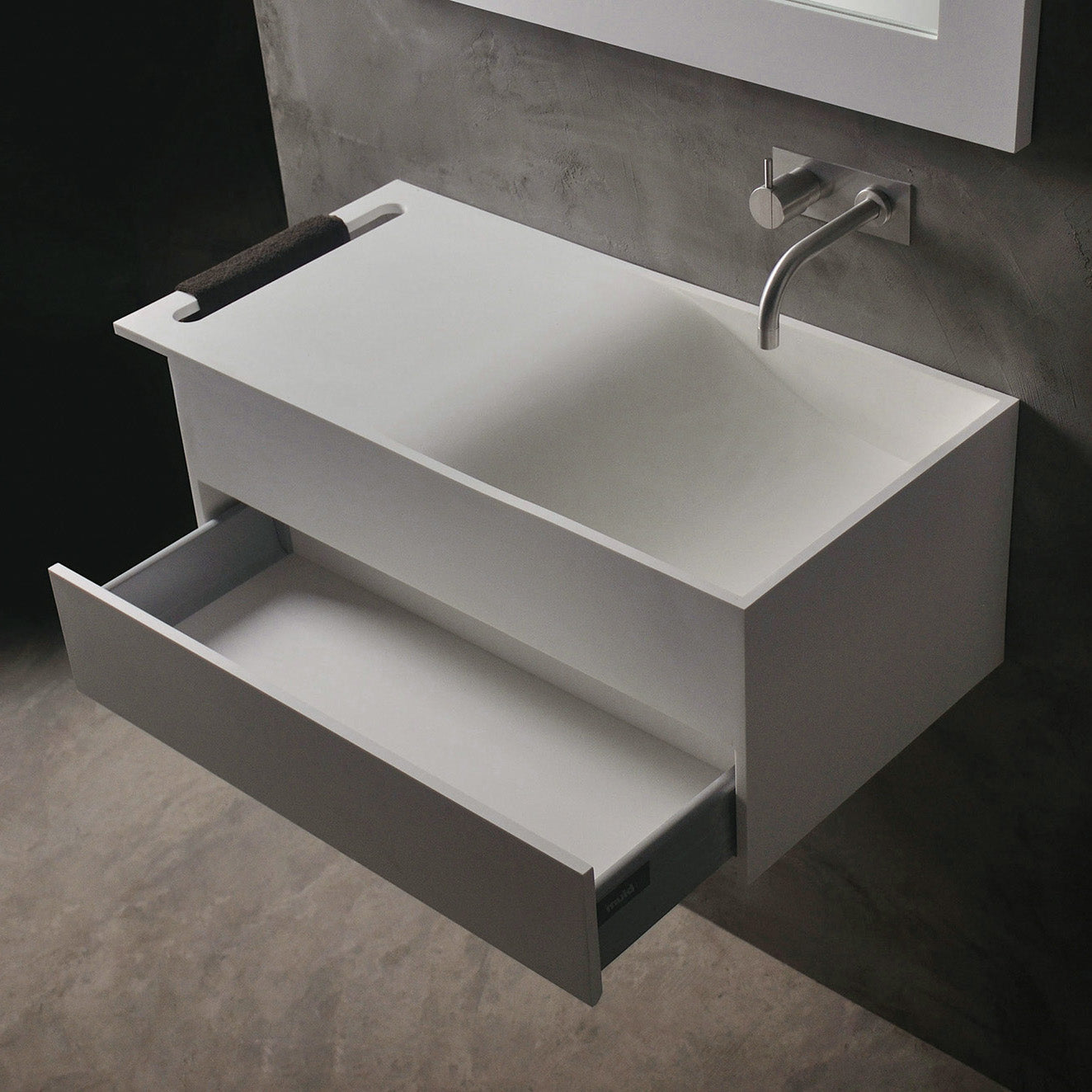 Christianssand WM 80R w/Drawer-WALL MOUNT WASHBASINS-訂造一體無縫洗手盆,Tailor made Washbasins,waterbasin hk, 浴室物料,浴室裝修,訂造洗手盆,浴室翻新,Bathroomware ,Bespoke bathroom,浴室配件,訂造浴室潔具,訂造浴室傢俬,香港 浴室設計 公司,best custom bathroom furniture HK, Infinite Bath