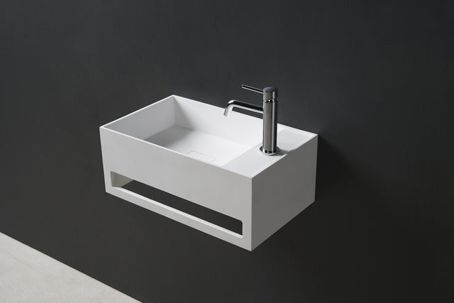 CUBE-X WM 50R w/Towel Bar-WALL MOUNT WASHBASINS-訂造一體無縫洗手盆,Tailor made Washbasins,waterbasin hk, 浴室物料,浴室裝修,訂造洗手盆,浴室翻新,Bathroomware ,Bespoke bathroom,浴室配件,訂造浴室潔具,訂造浴室傢俬,香港 浴室設計 公司,best custom bathroom furniture HK, Infinite Bath