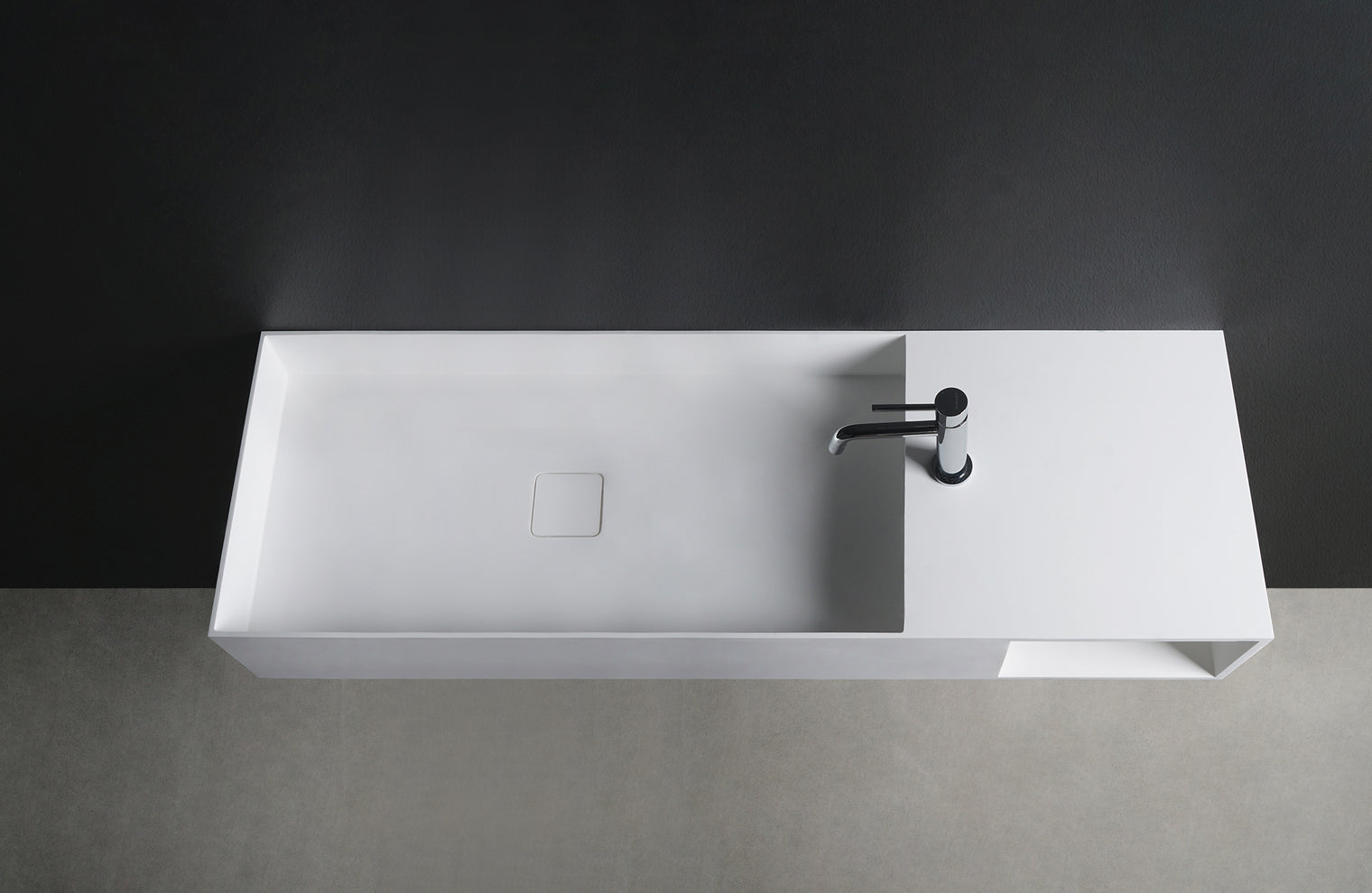 CUBE-X WM 140L w/Shelf-WALL MOUNT WASHBASINS-訂造一體無縫洗手盆,Tailor made Washbasins,waterbasin hk, 浴室物料,浴室裝修,訂造洗手盆,浴室翻新,Bathroomware ,Bespoke bathroom,浴室配件,訂造浴室潔具,訂造浴室傢俬,香港 浴室設計 公司,best custom bathroom furniture HK, Infinite Bath