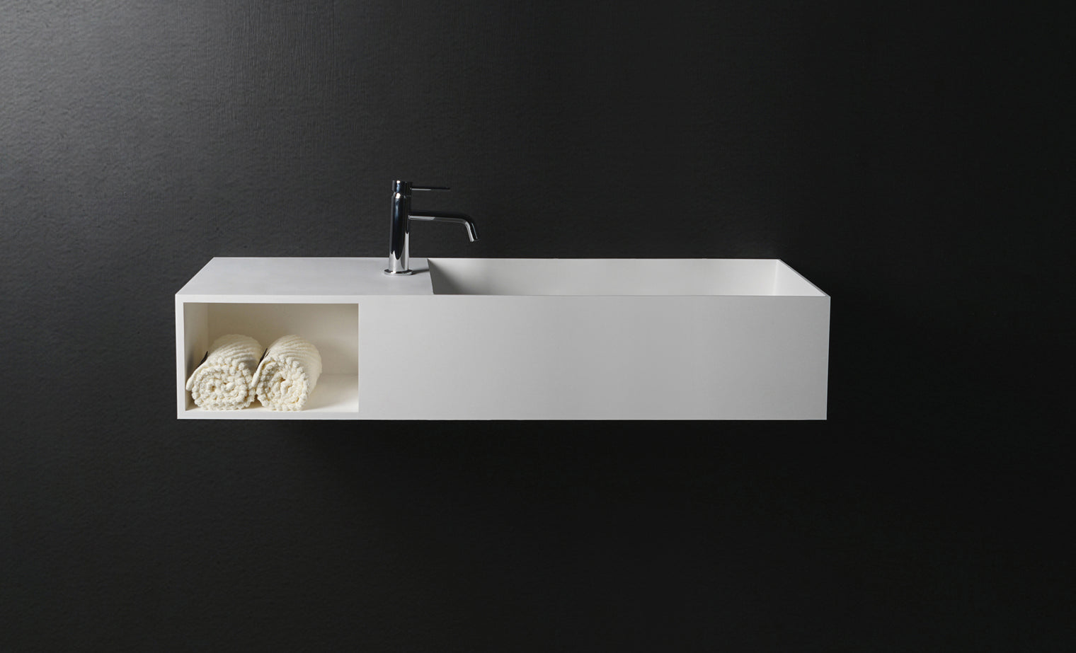 CUBE-X WM 120R w/Shelf-WALL MOUNT WASHBASINS-訂造一體無縫洗手盆,Tailor made Washbasins,waterbasin hk, 浴室物料,浴室裝修,訂造洗手盆,浴室翻新,Bathroomware ,Bespoke bathroom,浴室配件,訂造浴室潔具,訂造浴室傢俬,香港 浴室設計 公司,best custom bathroom furniture HK, Infinite Bath