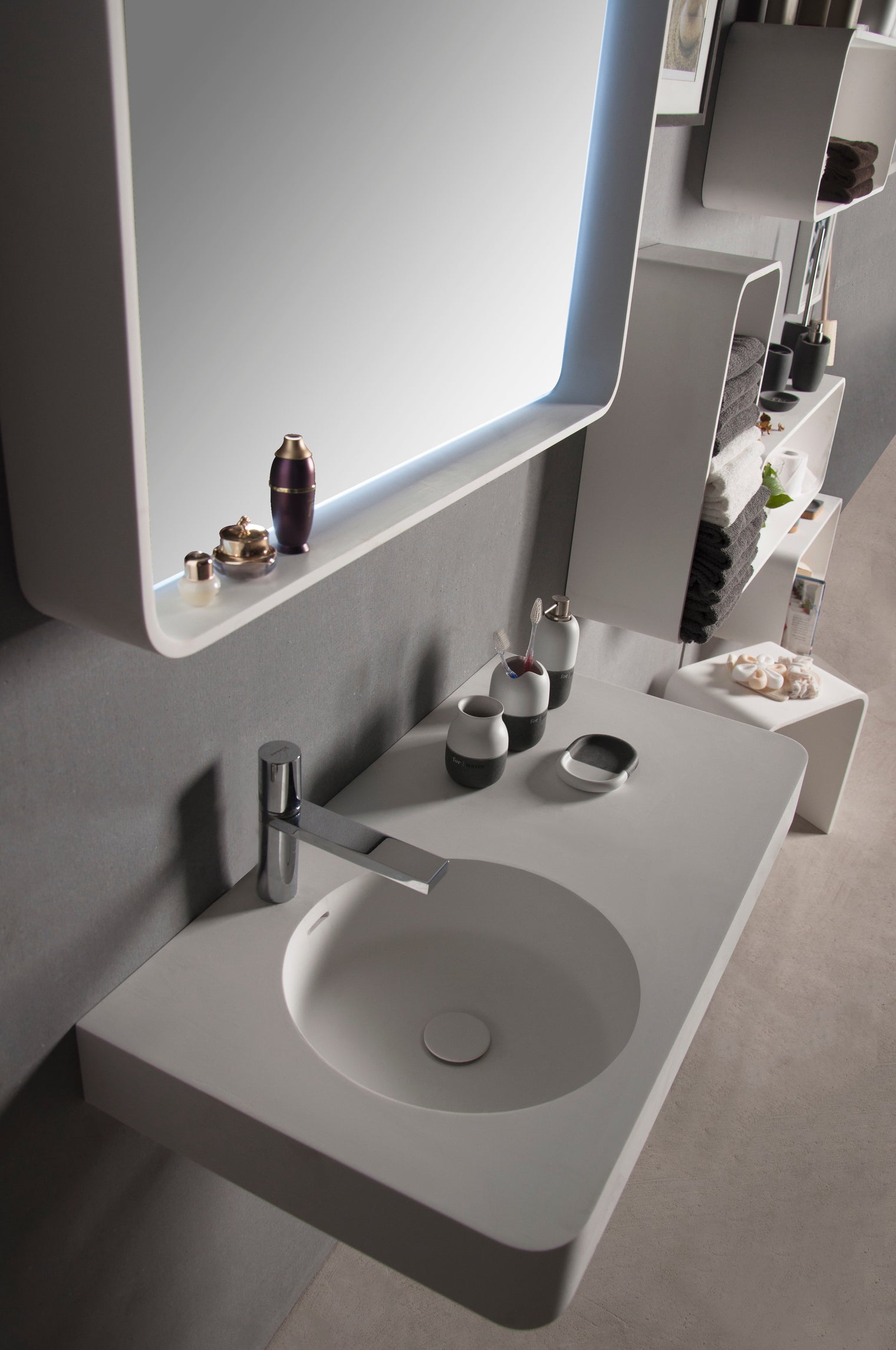 Cirque WM 55L-WALL MOUNT WASHBASINS-訂造一體無縫洗手盆,Tailor made Washbasins,waterbasin hk, 浴室物料,浴室裝修,訂造洗手盆,浴室翻新,Bathroomware ,Bespoke bathroom,浴室配件,訂造浴室潔具,訂造浴室傢俬,香港 浴室設計 公司,best custom bathroom furniture HK, Infinite Bath