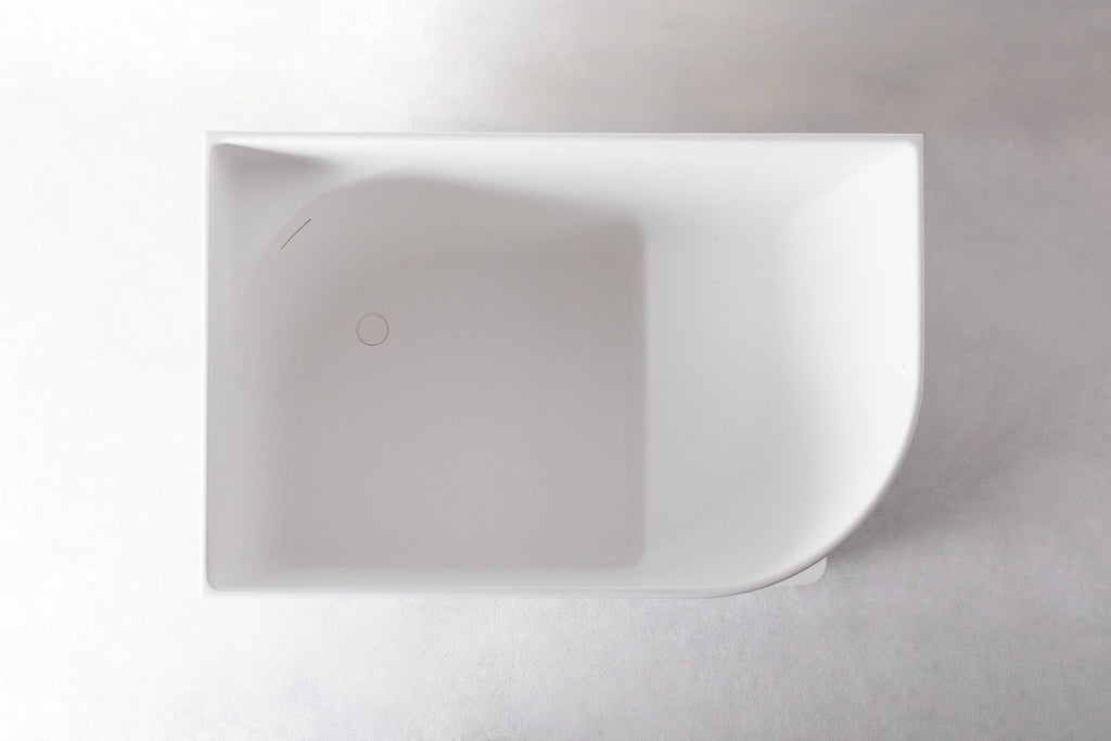 Rovigo 120R Freestanding Solid Surfaces Quarter Bathtub Rovigo系列1米2矩型人造石獨立式蝸居浴缸採用特別溢水設計