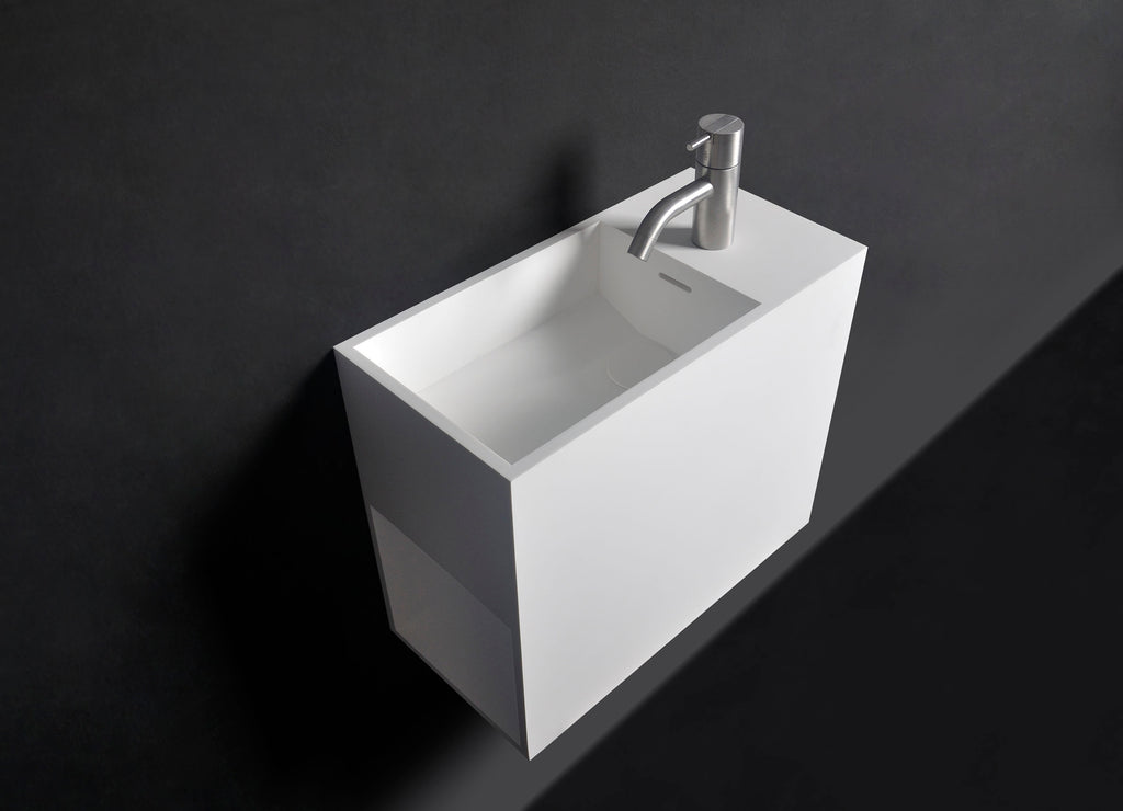 INFINITE | Pure WM 45 with Shelf | Wall Mount Washbasin | INFINITE Solid Surfaces