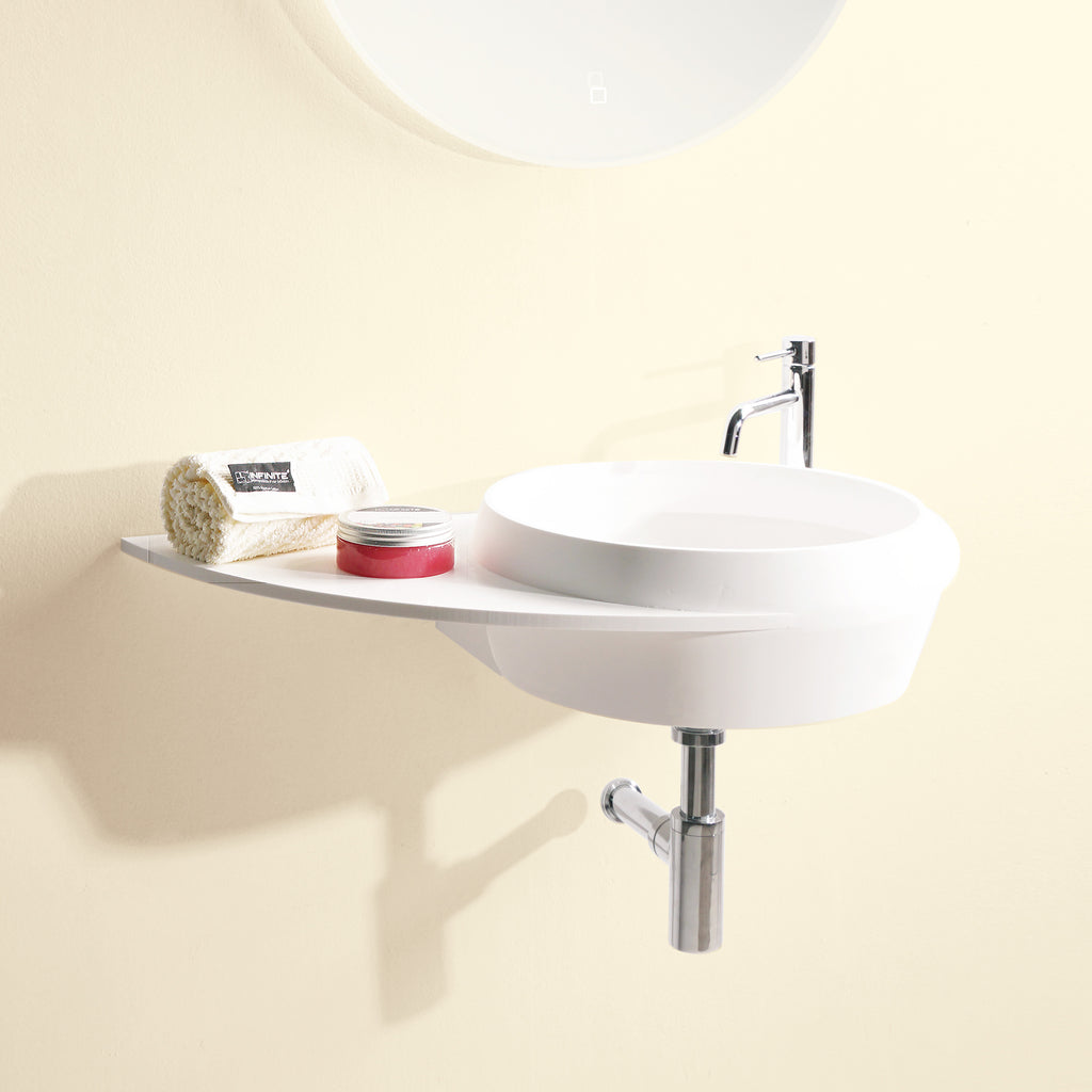 INFINITE | Captop 1.0 Wall Mount Washbasin | INFINITE Solid Surfaces