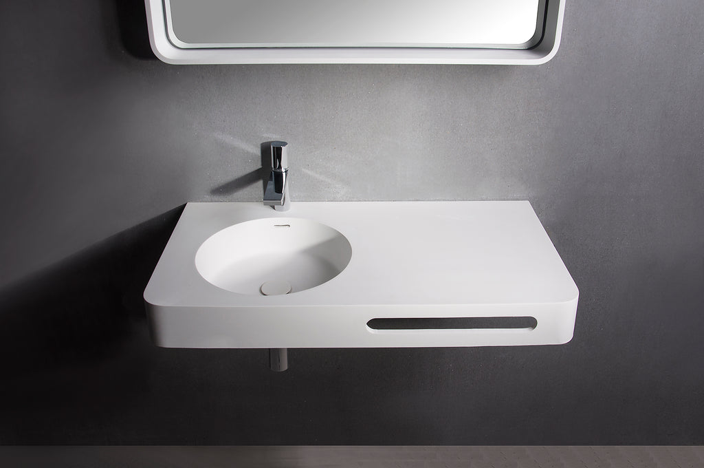 INFINITE | Cirque WM 90L | Wall Mount Washbasin | INFINITE Solid Surfaces