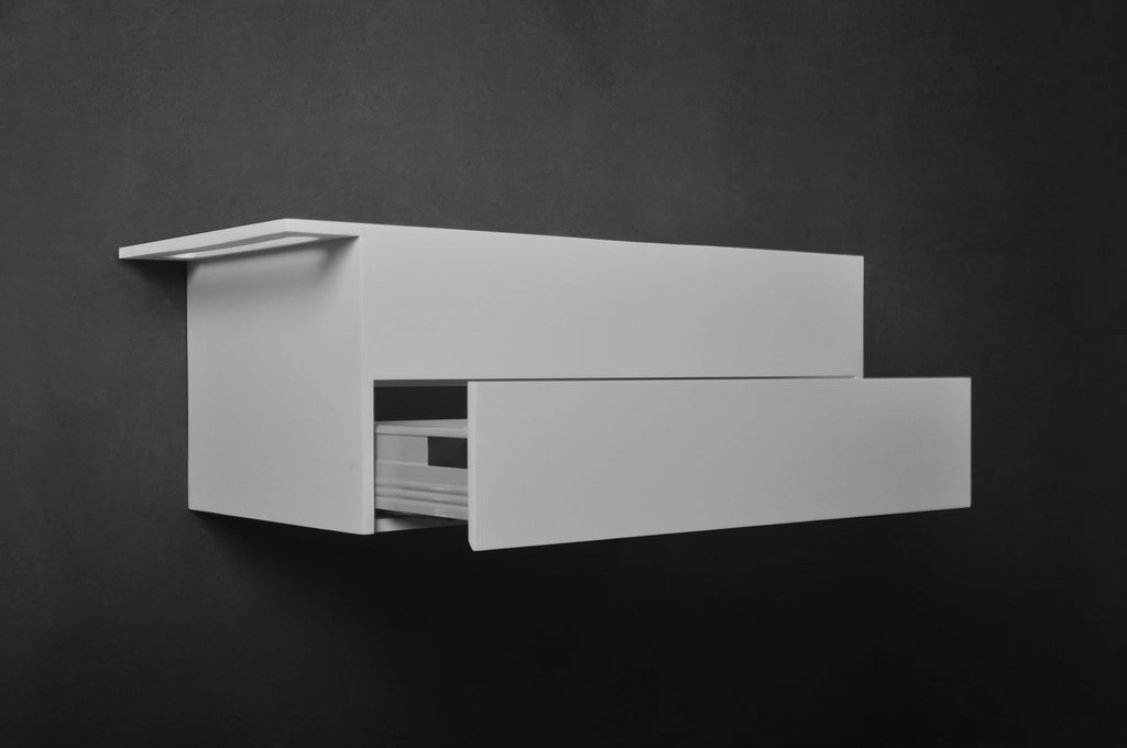 INFINITE | Christianssand WM 80R with Drawer | Wall Mount Washbasin | INFINITE Solid Surfaces