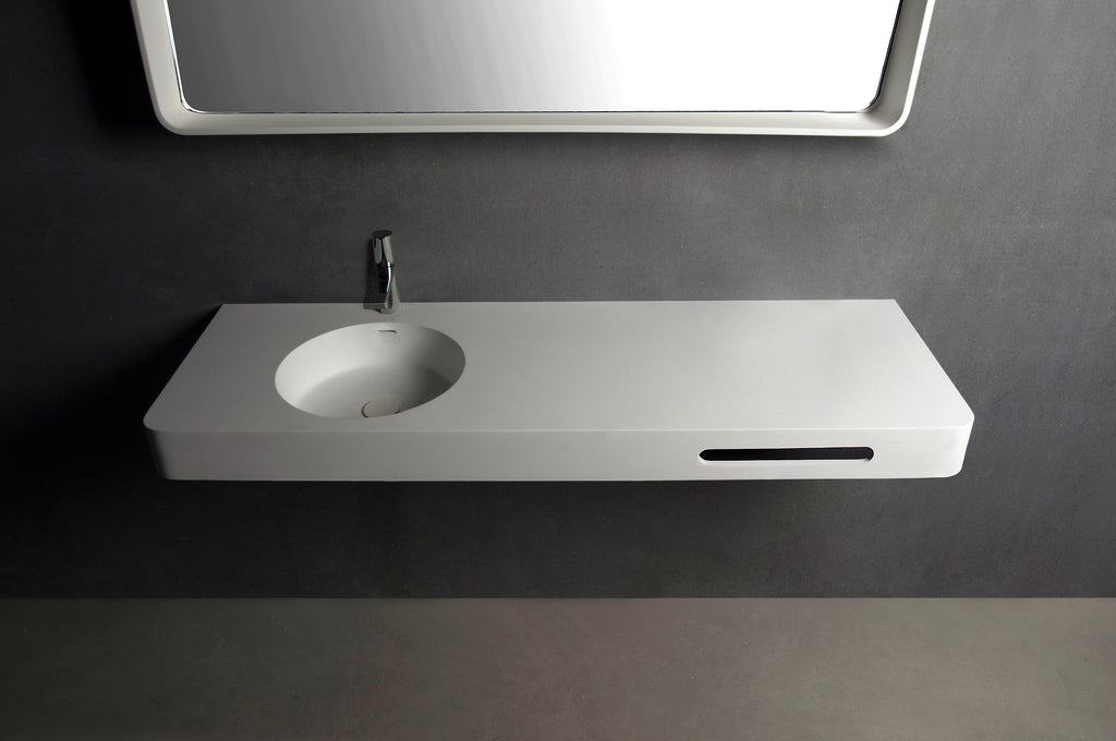 INFINITE | Cirque WM 120L | Wall Mount Washbasin | INFINITE Solid Surfaces