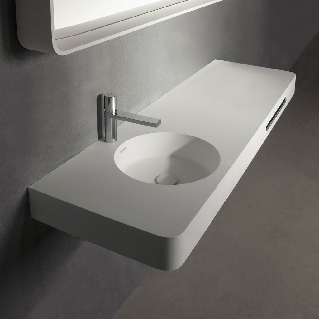 INFINITE | Cirque WM 120L | Wall Mount Washbasin | INFINITE Solid Surfaces