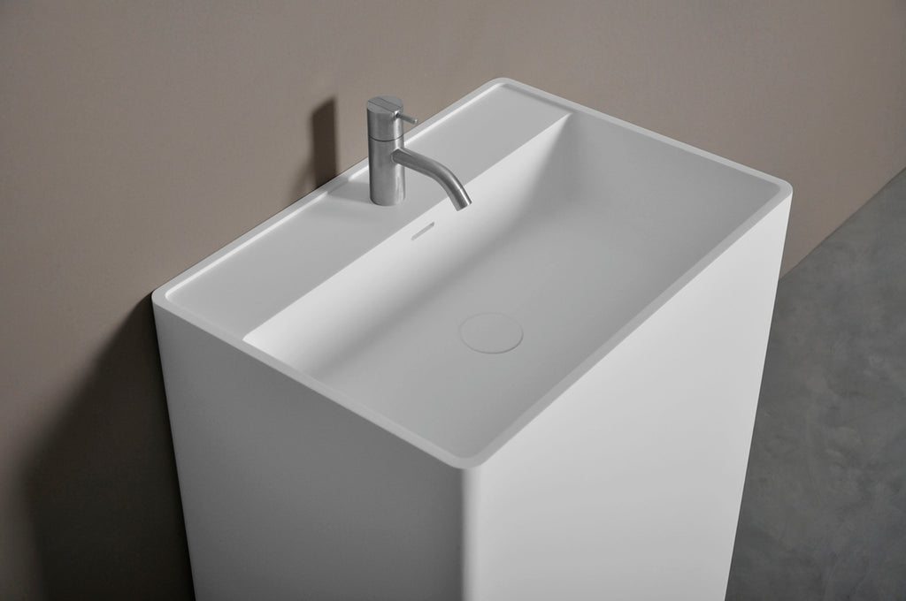 INFINITE | Bassano P 60 Pedestal Washbasin | INFINITE Solid Surfaces