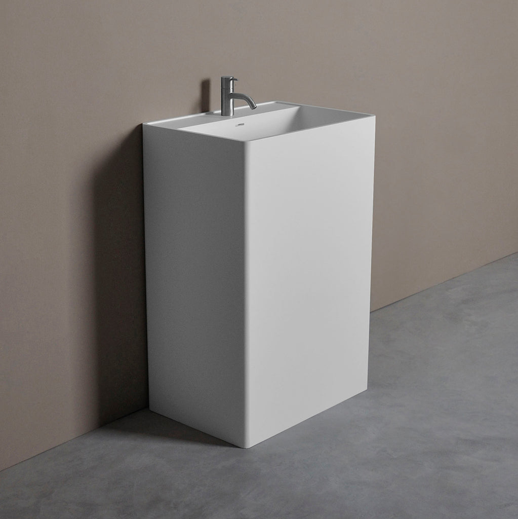 INFINITE | Bassano P 60 Pedestal Washbasin | INFINITE Solid Surfaces