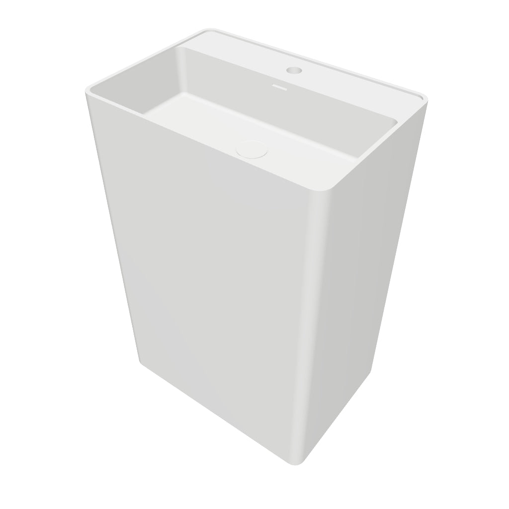 INFINITE | Bassano P 60 Pedestal Washbasin | INFINITE Solid Surfaces