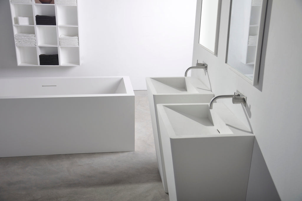 INFINITE | Salina P 55 | Pedestal Washbasins | INFINITE Solid Surfaces