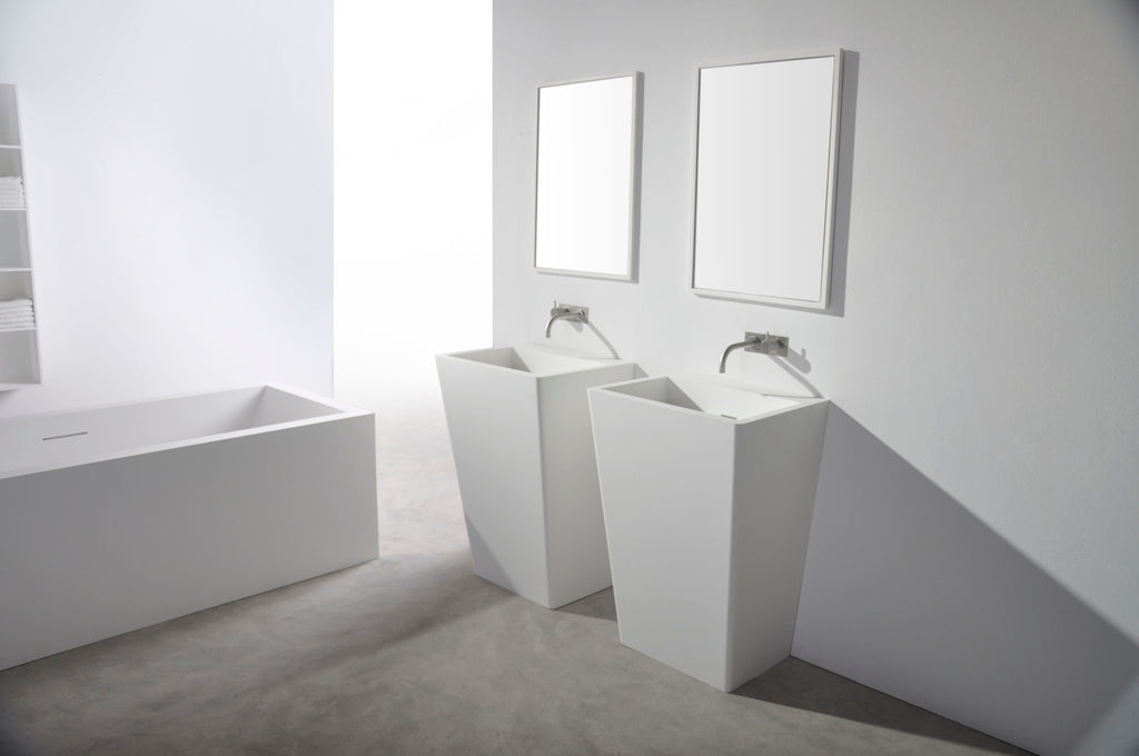 INFINITE | Salina P 55 | Pedestal Washbasins | INFINITE Solid Surfaces