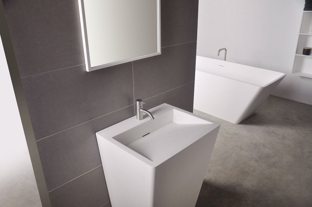 INFINITE | Salina P 55 | Pedestal Washbasins | INFINITE Solid Surfaces