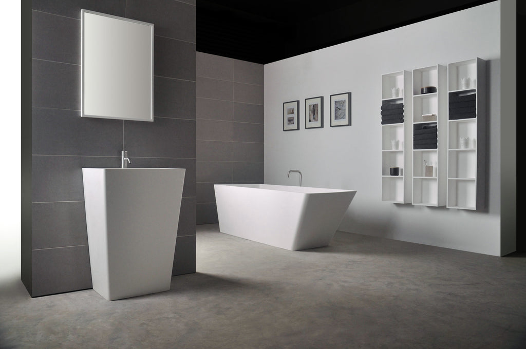 INFINITE | Salina P 55 | Pedestal Washbasins | INFINITE Solid Surfaces