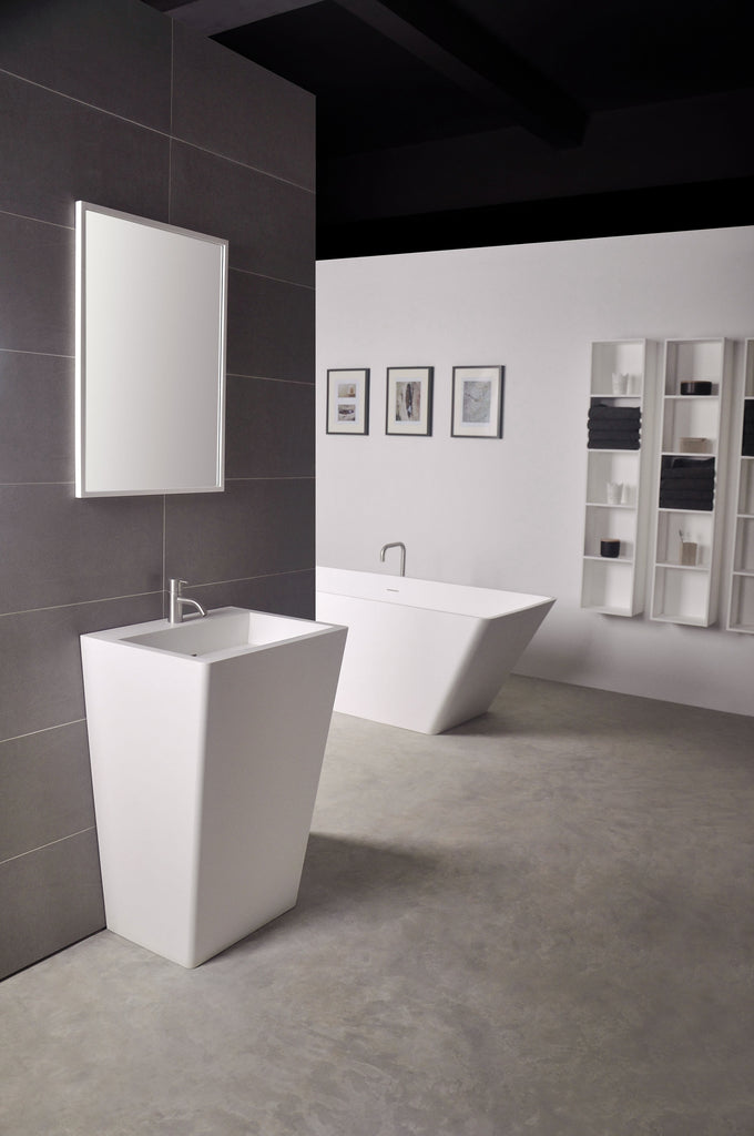 INFINITE | Salina P 55 | Pedestal Washbasins | INFINITE Solid Surfaces