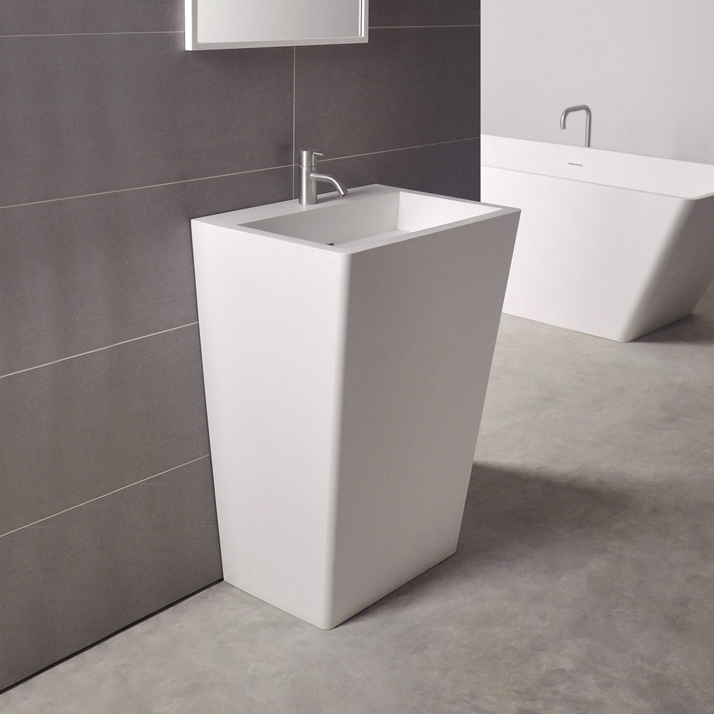 INFINITE | Salina P 55 | Pedestal Washbasins | INFINITE Solid Surfaces