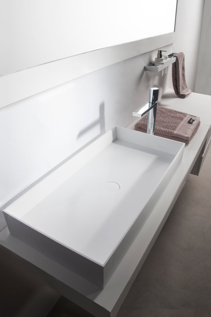 INFINITE | Super Thin Edge R 75 | Overcounter Washbasin | INFINITE Solid Surfaces