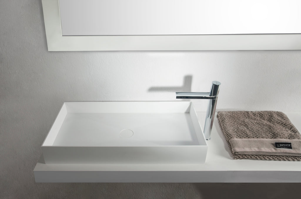 INFINITE | Super Thin Edge R 75 | Overcounter Washbasin | INFINITE Solid Surfaces