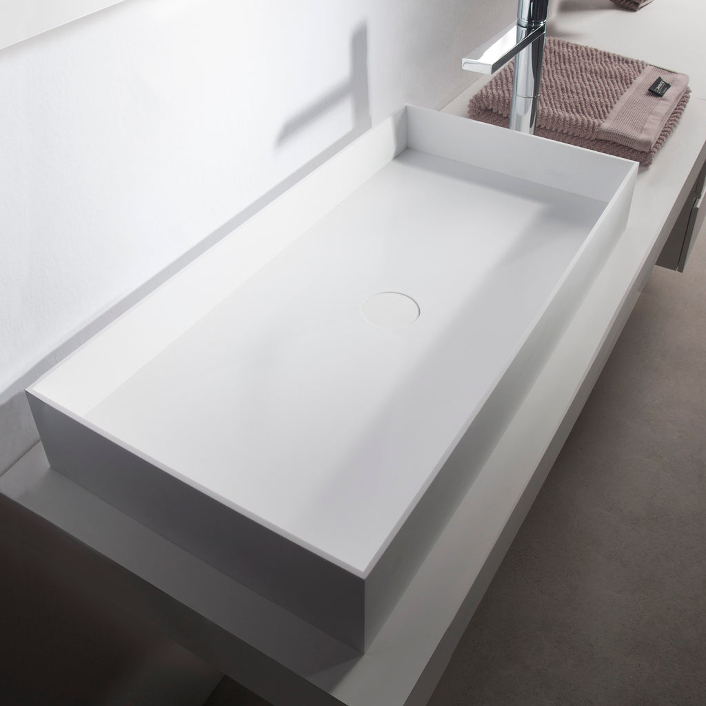 INFINITE | Super Thin Edge R 75 | Overcounter Washbasin | INFINITE Solid Surfaces