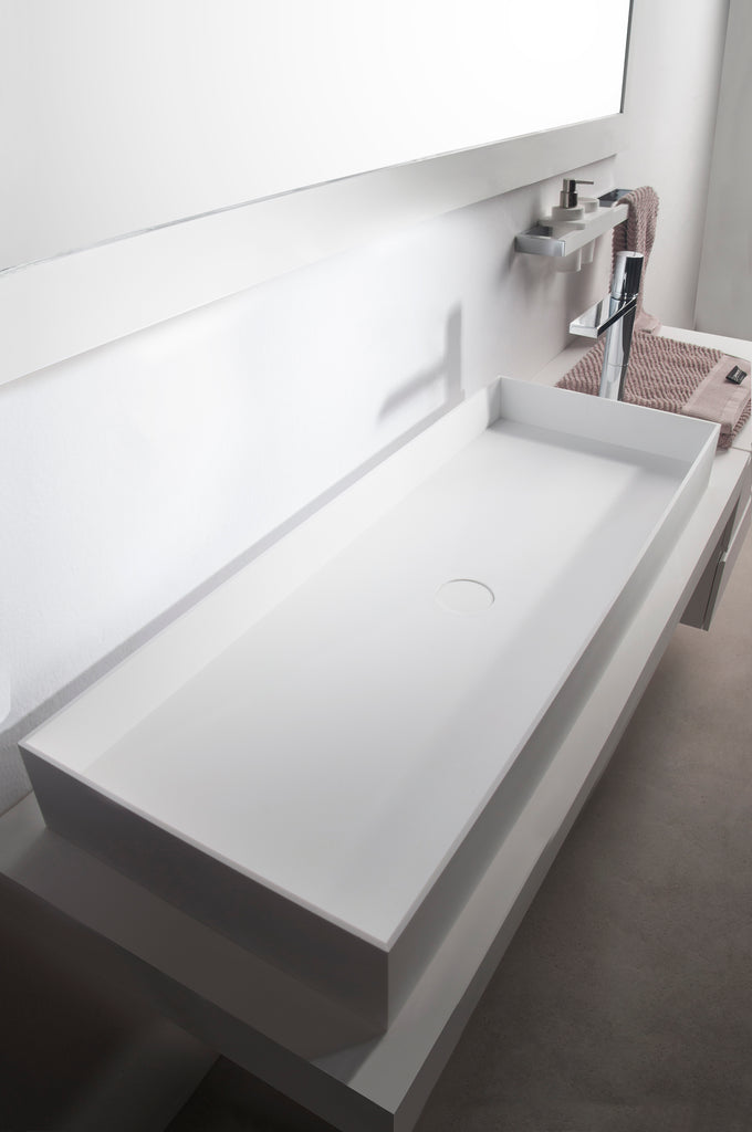 INFINITE | Super Thin Edge R 100 | Overcounter Washbasin | INFINITE Solid Surfaces