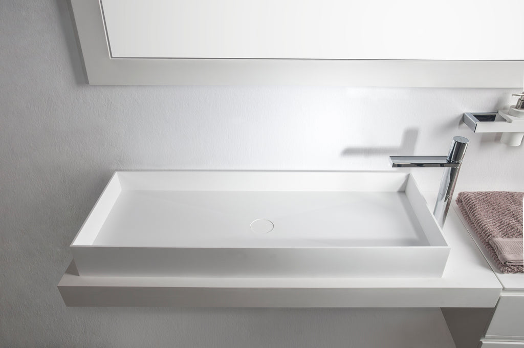 INFINITE | Super Thin Edge R 100 | Overcounter Washbasin | INFINITE Solid Surfaces