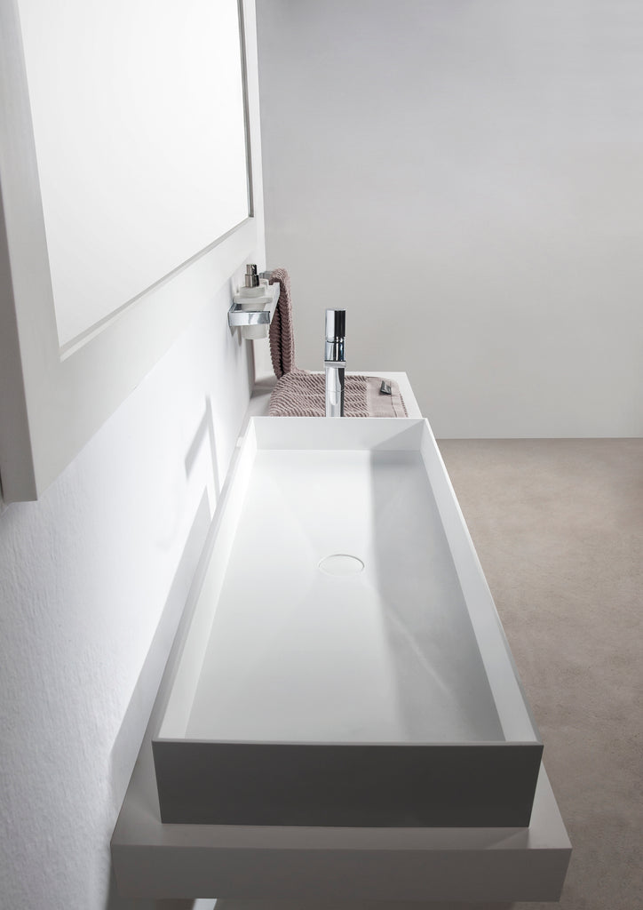 INFINITE | Super Thin Edge R 100 | Overcounter Washbasin | INFINITE Solid Surfaces