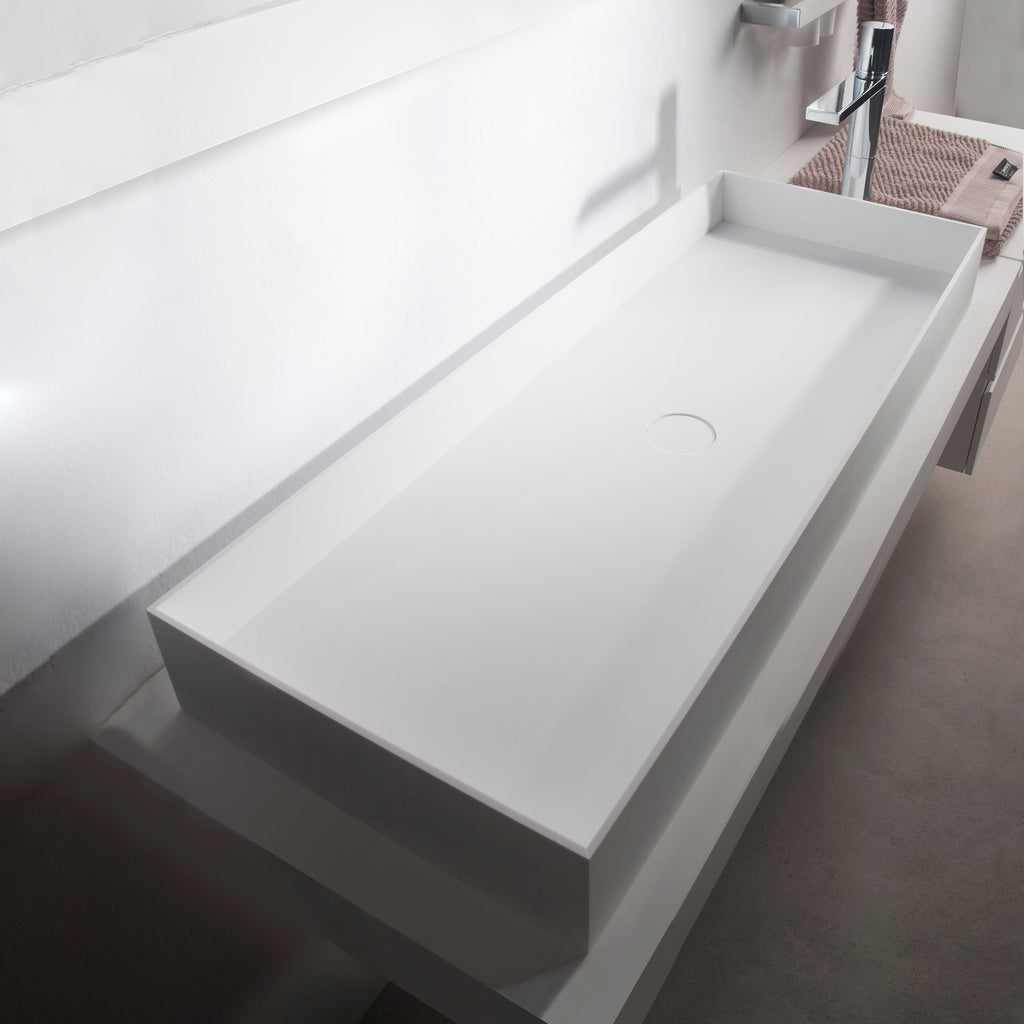 INFINITE | Super Thin Edge R 100 | Overcounter Washbasin | INFINITE Solid Surfaces