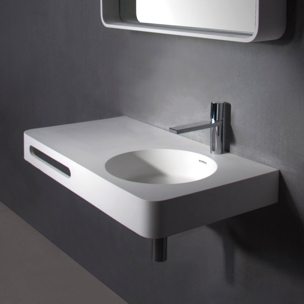 INFINITE | Cirque WM 75R | Wall Mount Washbasin | INFINITE Solid Surfaces