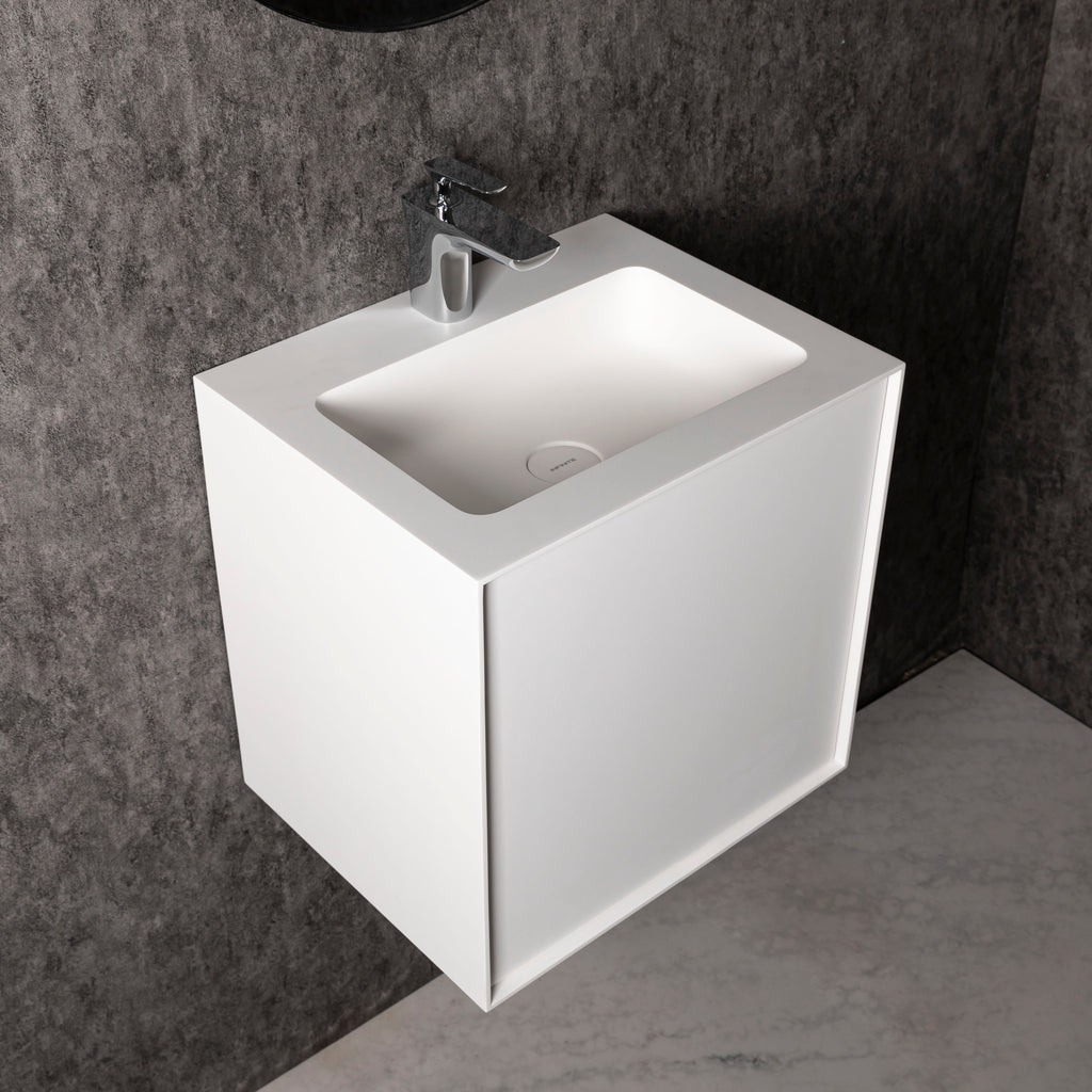 INFINITE | Vesta WM 50 with Drawer | Wall Mount Washbasin | INFINITE Solid Surfaces