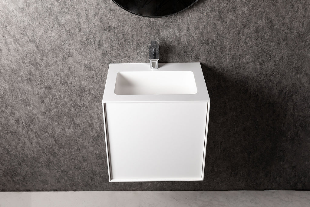 INFINITE | Vesta WM 50 with Drawer | Wall Mount Washbasin | INFINITE Solid Surfaces