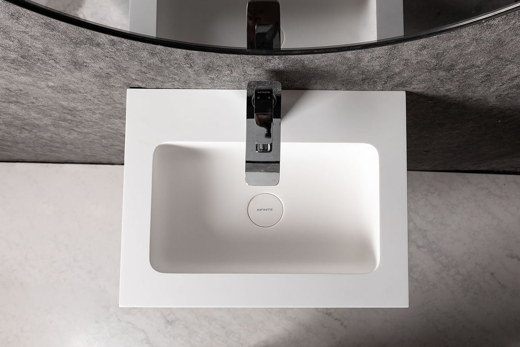 INFINITE | Vesta WM 50 with Drawer | Wall Mount Washbasin | INFINITE Solid Surfaces