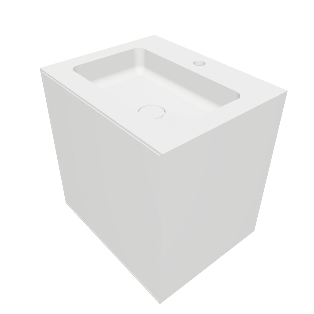 INFINITE | Vesta WM 50 with Drawer | Wall Mount Washbasin | INFINITE Solid Surfaces