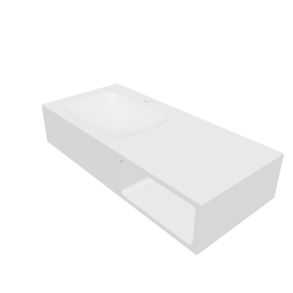 INFINITE | Spio WM 100L with Shelf | INFINITE Solid Surfaces