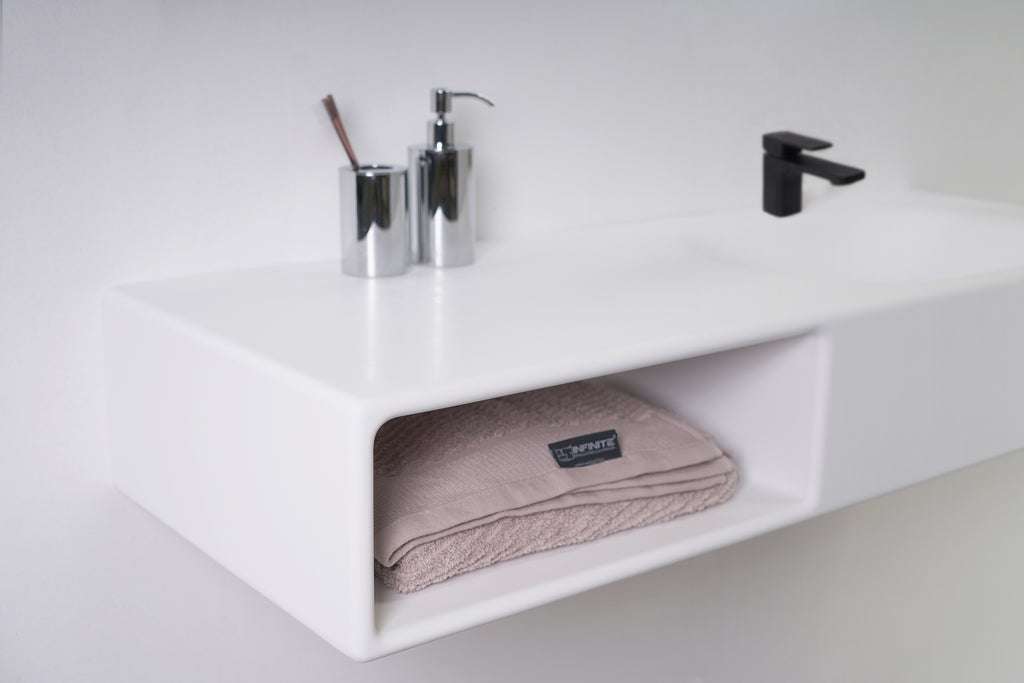 INFINITE | Spio WM 100R with Shelf | INFINITE Solid Surfaces