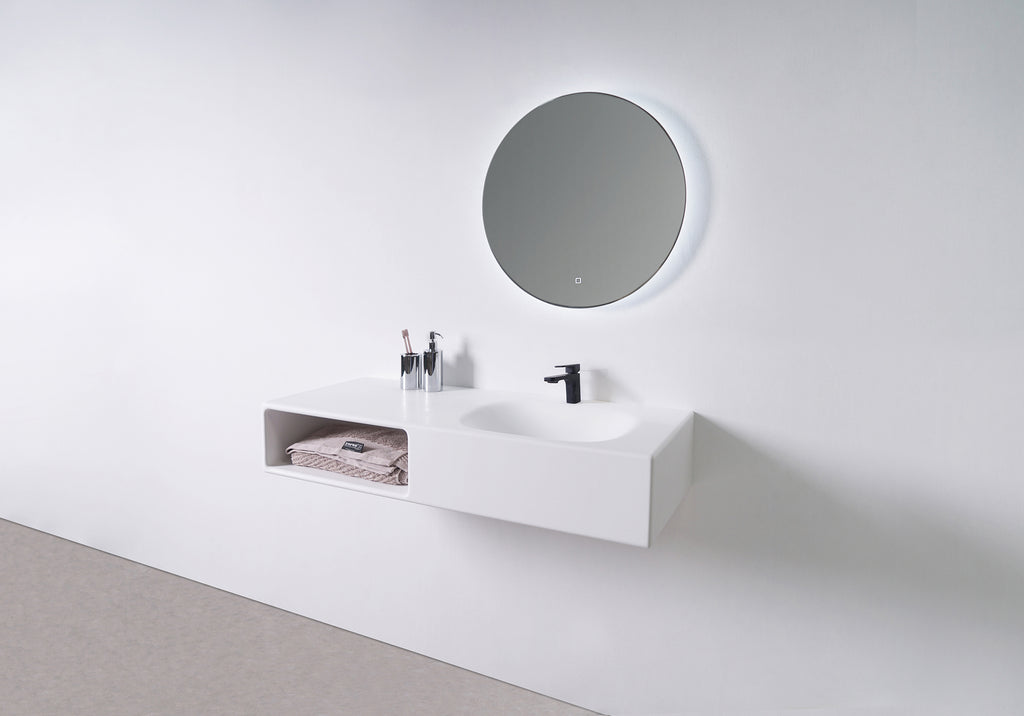 INFINITE | Spio WM 100R with Shelf | INFINITE Solid Surfaces