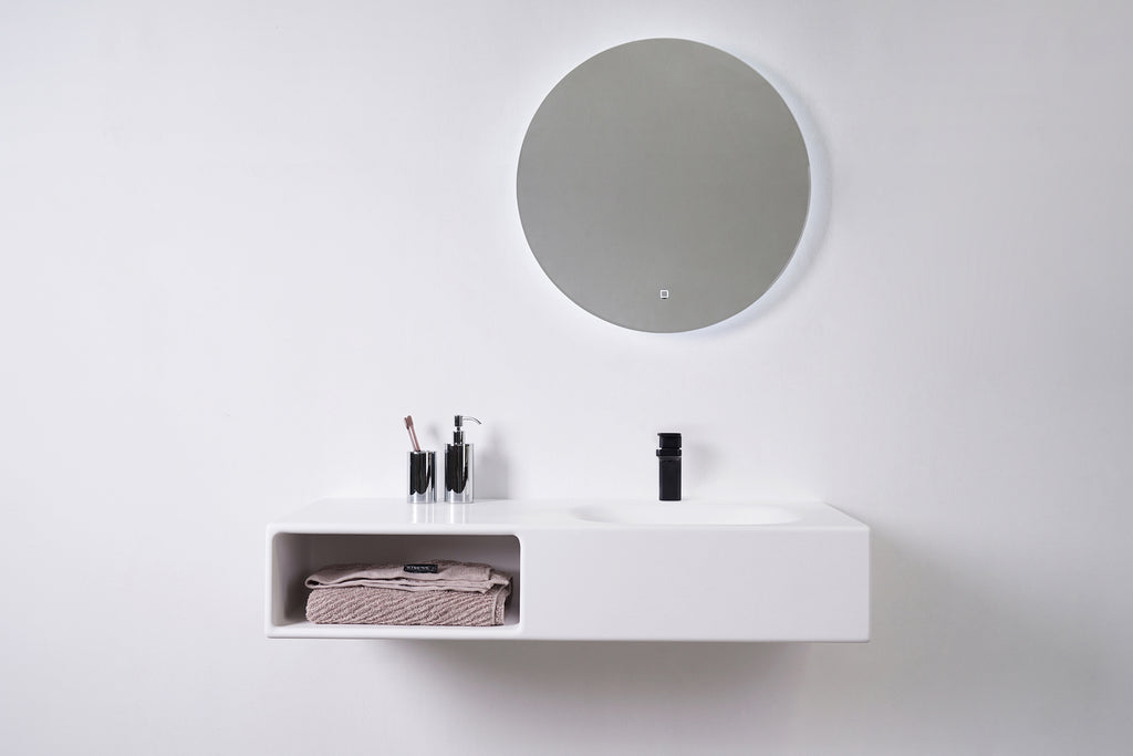 INFINITE | Spio WM 100R with Shelf | INFINITE Solid Surfaces