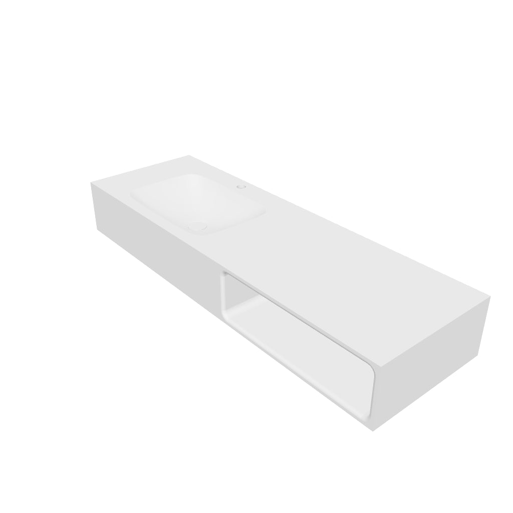 INFINITE | Spio WM 140L with Shelf | INFINITE Solid Surfaces