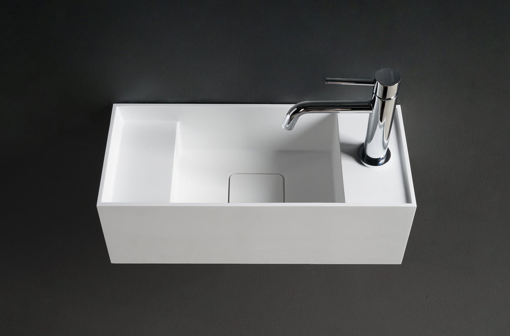 INFINITE | CUBE-X WM 45 | Wall Mount Washbasin | INFINITE Solid Surfaces