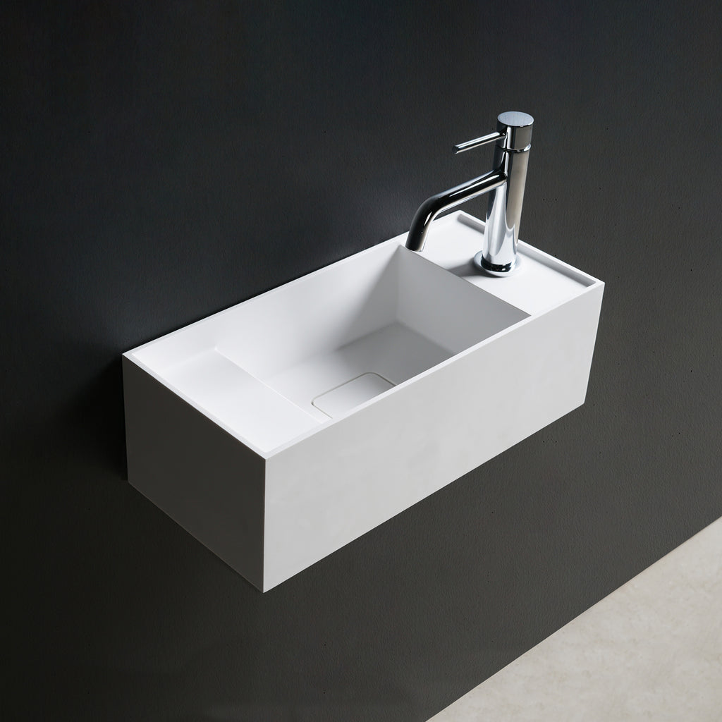 INFINITE | CUBE-X WM 45 | Wall Mount Washbasin | INFINITE Solid Surfaces