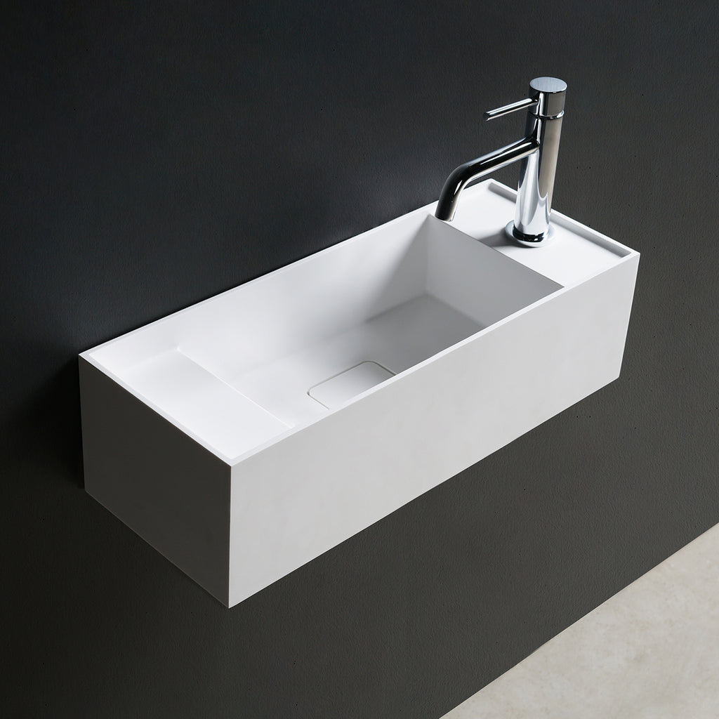 INFINITE | CUBE-X WM 55 | Wall Mount Washbasin | INFINITE Solid Surfaces