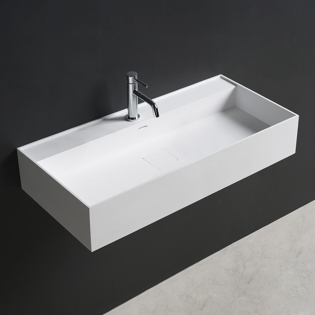 INFINITE | CUBE-X WM 80 | Wall Mount Washbasin | INFINITE Solid Surfaces