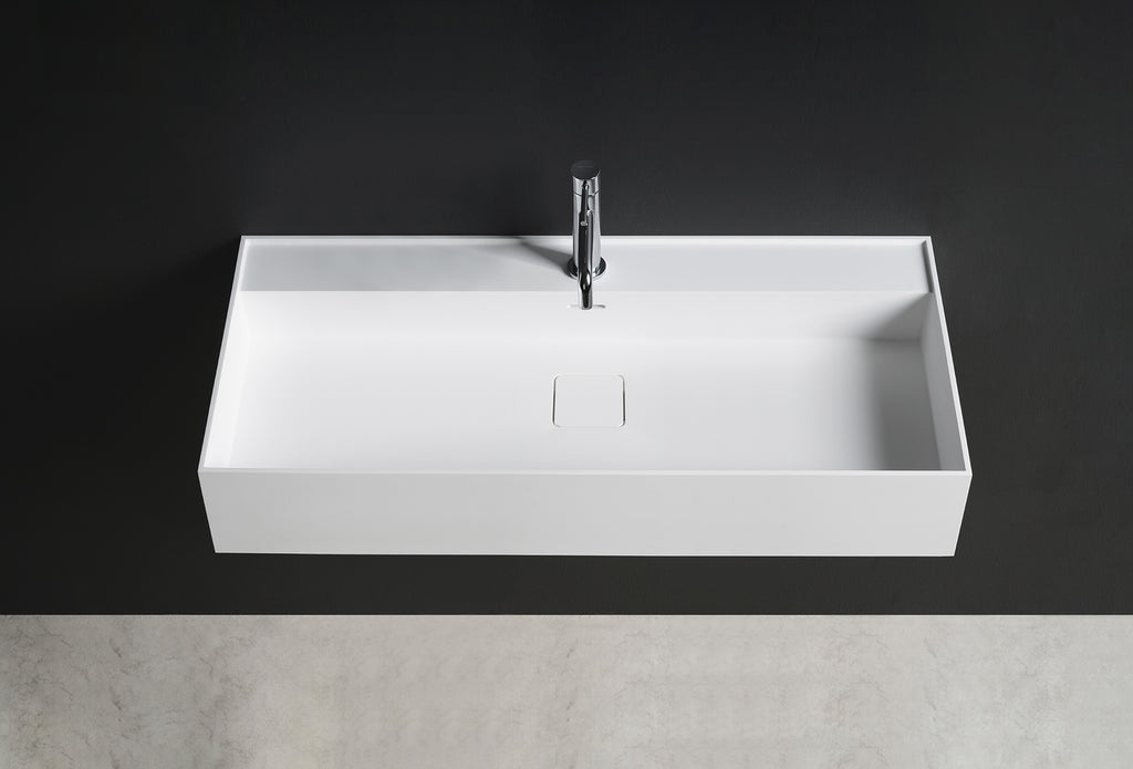 INFINITE | CUBE-X WM 90 | Wall Mount Washbasin | INFINITE Solid Surfaces