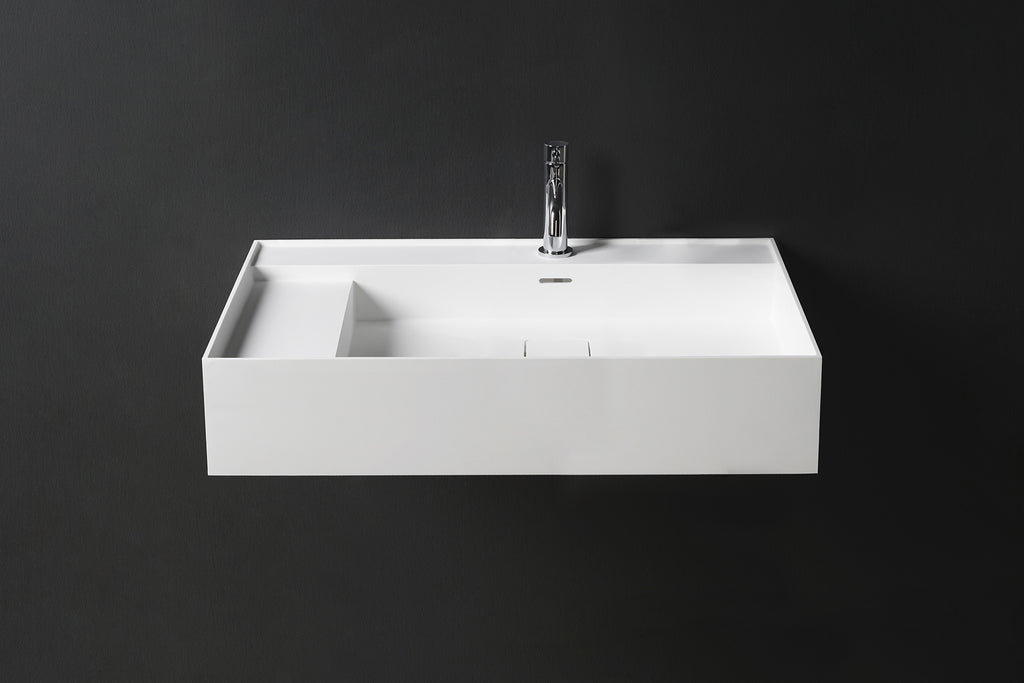 INFINITE | CUBE-X WM 90R | Wall Mount Washbasin | INFINITE Solid Surfaces