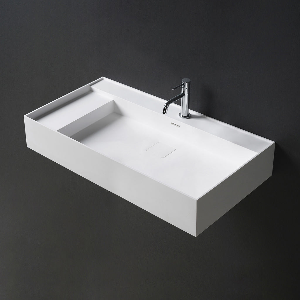 INFINITE | CUBE-X WM 90R | Wall Mount Washbasin | INFINITE Solid Surfaces