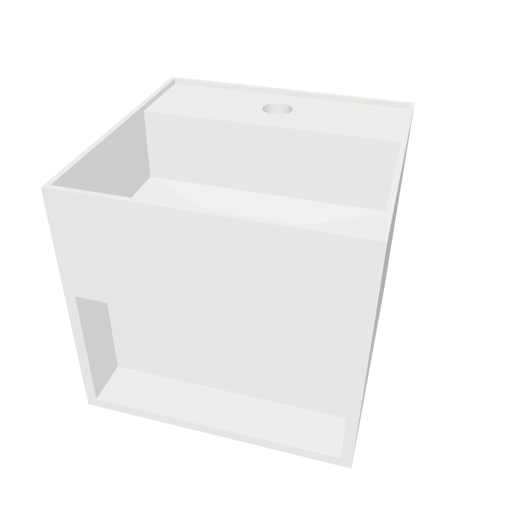 INFINITE | CUBE-X WM 30 with Shelf | Wall Mount Washbasin | INFINITE Solid Surfaces